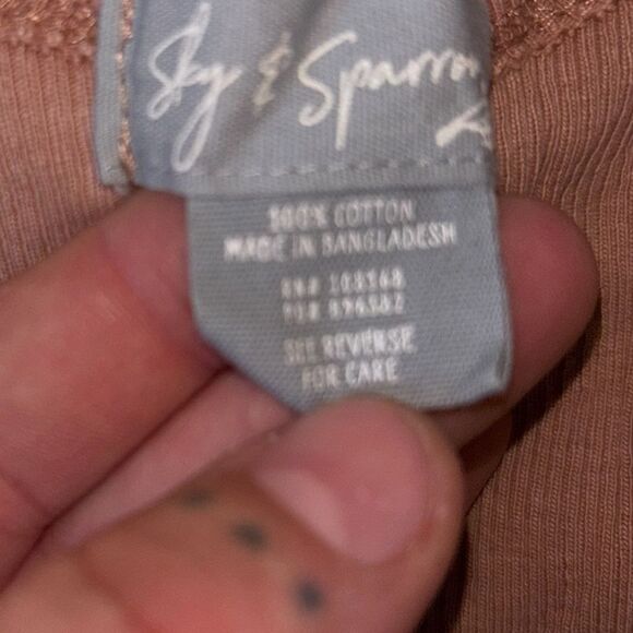 Sky & Sparrow Tie Up Crop Top Size XS - Picture 3 of 3